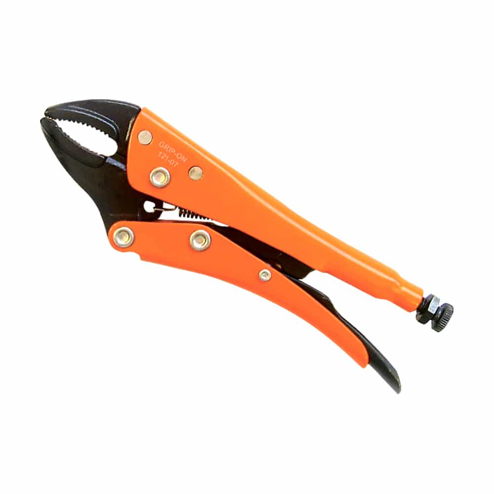 Ett par GRIP-ON SVETS/LÅSTÅNGSSET med justerbar metallmekanism och gummerade handtag.