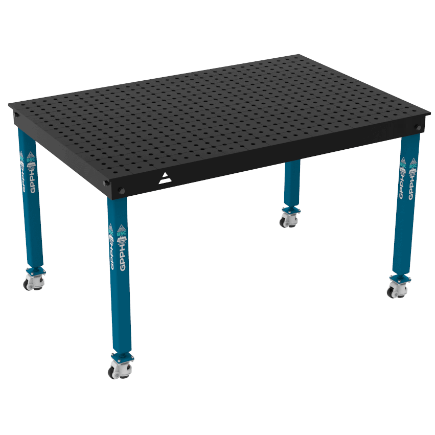 GPPH Svetsbord BASIC på hjul 1500x1000 mm fi16 mm rutnät 50x50 mm
