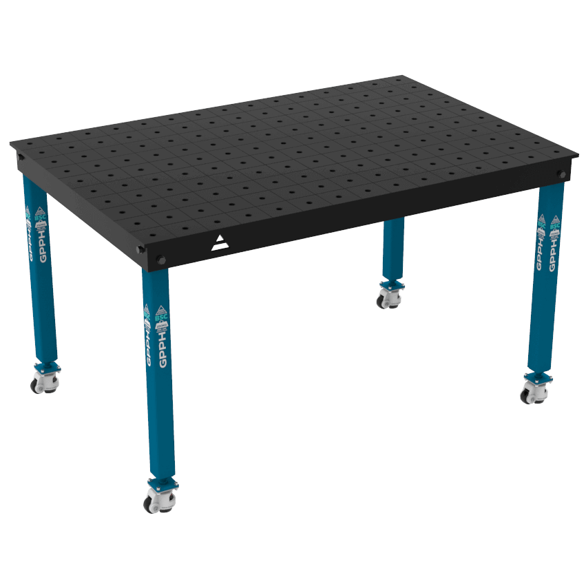 GPPH Svetsbord BASIC på hjul 1500x1000 mm fi16 mm rutnät 100x100 mm