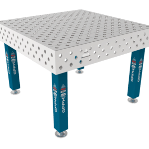 GPPH  Svetsbord PRO INOXpå fötter 1200x1200 mm fi28 mm diagonalt rutnät