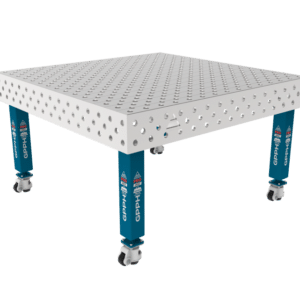 GPPH  Svetsbord PRO INOXpå hjul 1500x1480 mm fi28 mm diagonalt rutnät