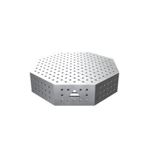 GPPH Åttakantigt svetsbord OCT INOX med PLUS-bordsskiva 800x800 mm fi16 mm rutnät 50x50 mm