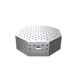 GPPH Åttakantigt svetsbord OCT INOX med PRO-bordsskiva 600x600 mm fi16 mm rutnät 50x50 mm