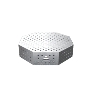 GPPH Åttakantigt svetsbord OCT INOX med PRO-bordsskiva 800x800 mm fi16 mm rutnät 50x50 mm