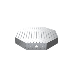 GPPH Åttakantigt svetsbord OCT INOX med PLUS-bordsskiva 1200x1200 mm fi16 mm diagonalt rutnät