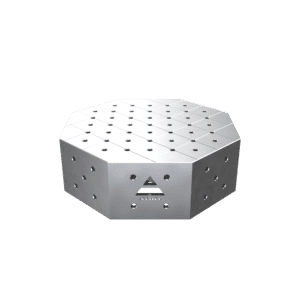 GPPH Åttakantigt svetsbord OCT INOX med PLUS-bordsskiva 600x600 mm fi16 mm diagonalt rutnät