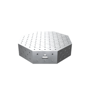GPPH Åttakantigt svetsbord OCT INOX med PLUS-bordsskiva 800x800 mm fi16 mm diagonalt rutnät