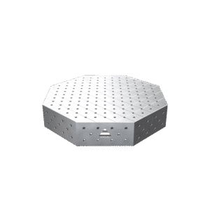 GPPH Åttakantigt svetsbord OCT INOX med PRO-bordsskiva 1000x1000 mm fi16 mm diagonalt rutnät