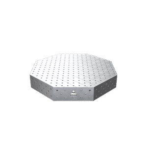 GPPH Åttakantigt svetsbord OCT INOX med PRO-bordsskiva 1200x1200 mm fi16 mm diagonalt rutnät