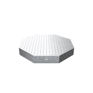 GPPH Åttakantigt svetsbord OCT INOX med PRO-bordsskiva 1400x1400 mm fi16 mm diagonalt rutnät