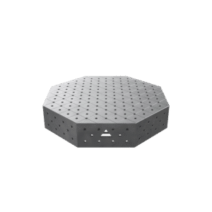 GPPH Åttakantigt svetsbord OCT med PLUS-bordsskiva 1200x1200 mm fi16 mm diagonalt rutnät