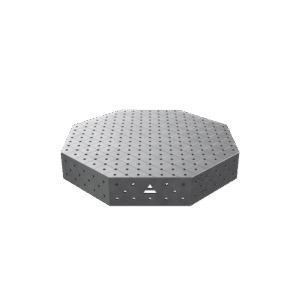 GPPH Åttakantigt svetsbord OCT med PRO-bordsskiva 1200x1200 mm fi16 mm diagonalt rutnät