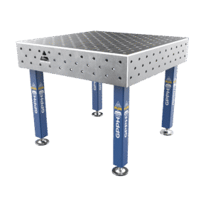GPPH Svetsbord PLUS på fötter 1000x1000 mm fi16 mm diagonalt rutnät