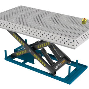 GPPH Svetsbord PRO INOX med hydrauliskt lyftsystem 2400x1200 mm fi16 mm diagonalt rutnät