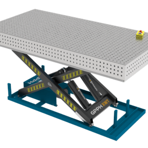 GPPH  Svetsbord PLUS INOX med hydrauliskt lyftsystem 2400x1200 mm fi16 mm rutnät 50x50 mm