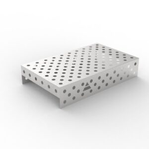 GPPH Rostfri påläggsplåt 1 mm för svetsbord PRO/PLUS/ECO med mått 1000x600 fi28 mm diagonalt rutnät