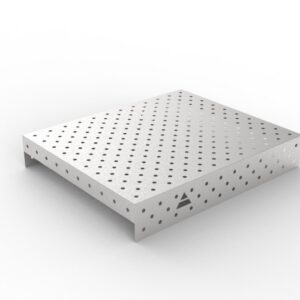 GPPH Rostfri påläggsplåt 1 mm för svetsbord PRO/PLUS/ECO med mått 1200x1000 fi16 mm diagonalt rutnät