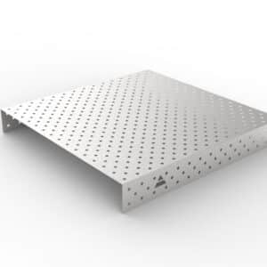 GPPH Rostfri påläggsplåt 1 mm för svetsbord PRO/PLUS/ECO med mått 1500x1480 fi16 mm diagonalt rutnät