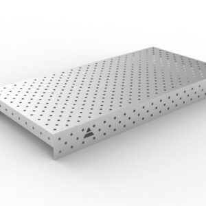 GPPH Rostfri påläggsplåt 1 mm för svetsbord PRO/PLUS/ECO med mått 2000x1000 fi16 mm diagonalt rutnät