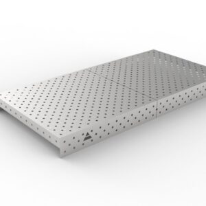 GPPH Rostfri påläggsplåt 1 mm för svetsbord PRO/PLUS/ECO med mått 2400x1200 fi16 mm diagonalt rutnät
