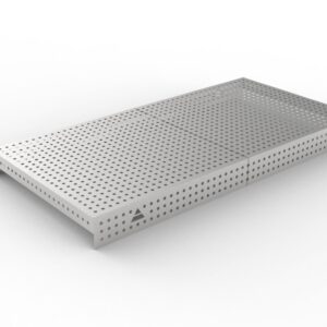 GPPH Rostfri påläggsplåt 1 mm för svetsbord PRO/PLUS/ECO med mått 2400x1200 fi16 mm rutnät 50x50 mm