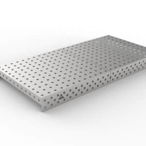 GPPH Rostfri påläggsplåt 1 mm för svetsbord PRO/PLUS/ECO med mått 2400x1200 fi28 mm rutnät 100x100 mm