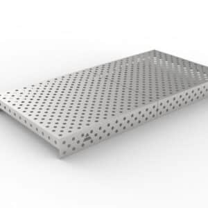 GPPH Rostfri påläggsplåt 1 mm för svetsbord PRO/PLUS/ECO med mått 2400x1200 fi28 mm diagonalt rutnät
