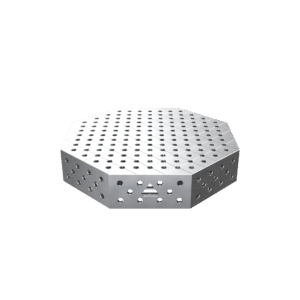 GPPH Åttakantigt svetsbord OCT INOX med PLUS-bordsskiva 1000x1000 mm fi28 mm diagonalt rutnät