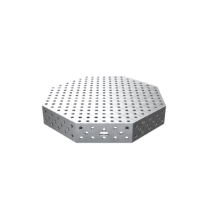 GPPH Åttakantigt svetsbord OCT INOX med PRO-bordsskiva 1200x1200 mm fi28 mm diagonalt rutnät