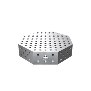 GPPH Åttakantigt svetsbord OCT INOX med PLUS-bordsskiva 800x800 mm fi28 mm diagonalt rutnät