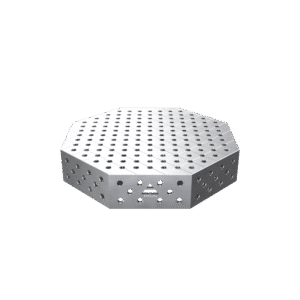 GPPH Åttakantigt svetsbord OCT INOX med PRO-bordsskiva 1000x1000 mm fi28 mm diagonalt rutnät