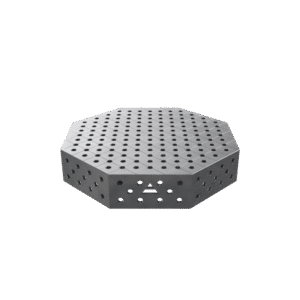 GPPH Åttakantigt svetsbord OCT med PRO-bordsskiva 1000x1000 mm fi28 mm diagonalt rutnät