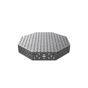 GPPH Åttakantigt svetsbord OCT med PRO-bordsskiva 1200x1200 mm fi28 mm diagonalt rutnät