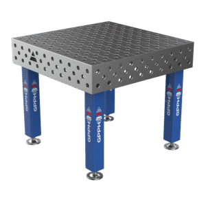 GPPH Svetsbord PRO på fötter 1000x1000 mm fi28 mm diagonalt rutnät