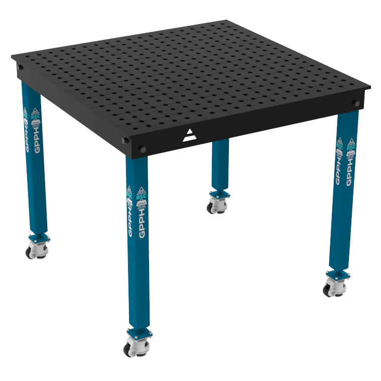 GPPH Svetsbord BASIC på hjul 1000x1000 mm fi16 mm rutnät 50x50 mm